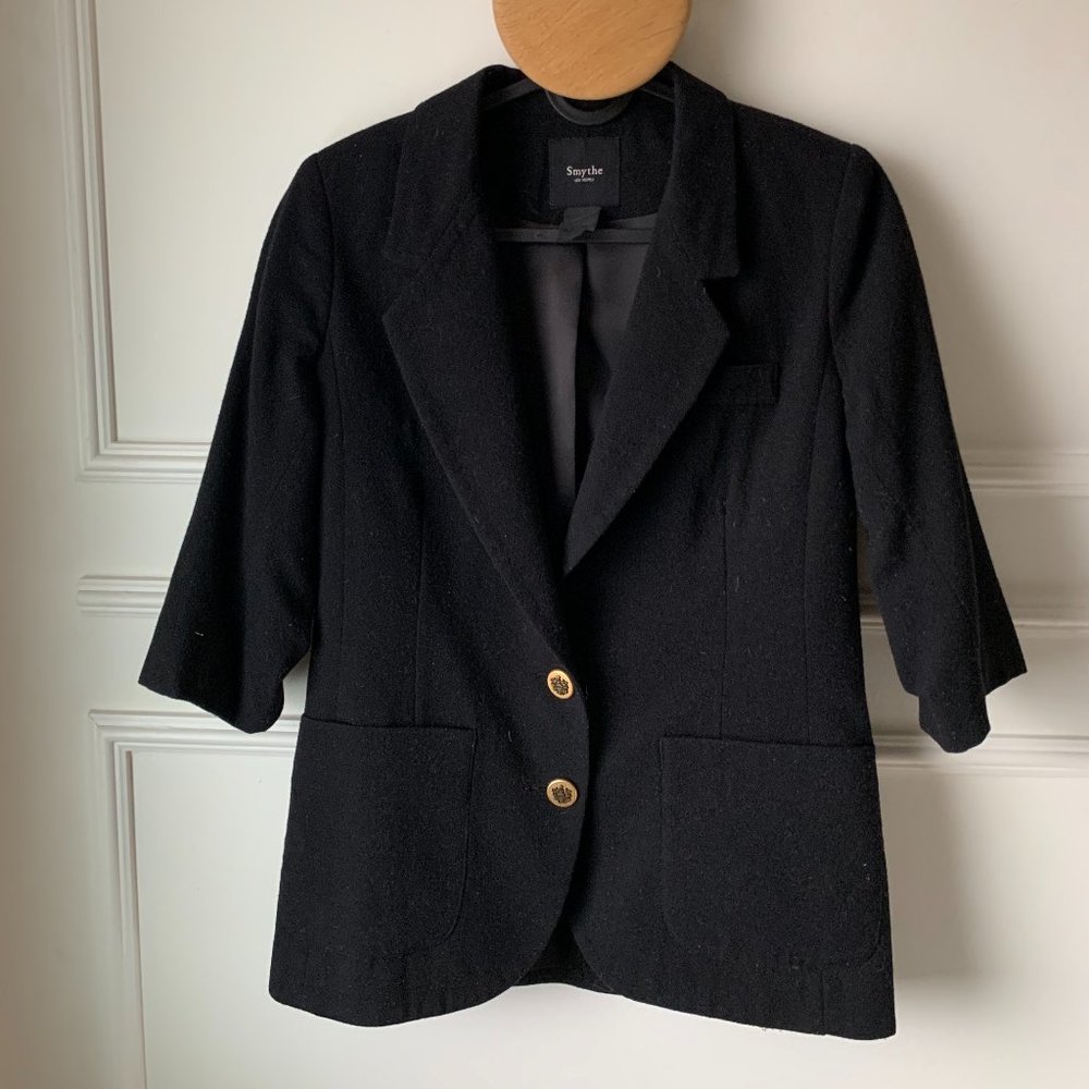 Smythe Black 3/4 Sleeve Blazer